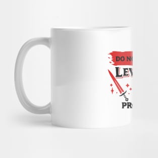 Do Not Disturb Leveling Up In Progress Dark Red Label Mug